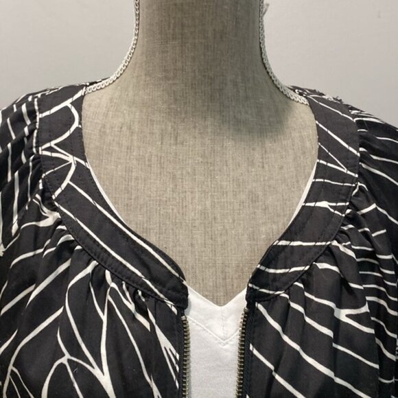 Hei Hei Anthropologie Aroha Bomber Jacket Womens Small S Black/White Zip Front - Picture 6 of 15